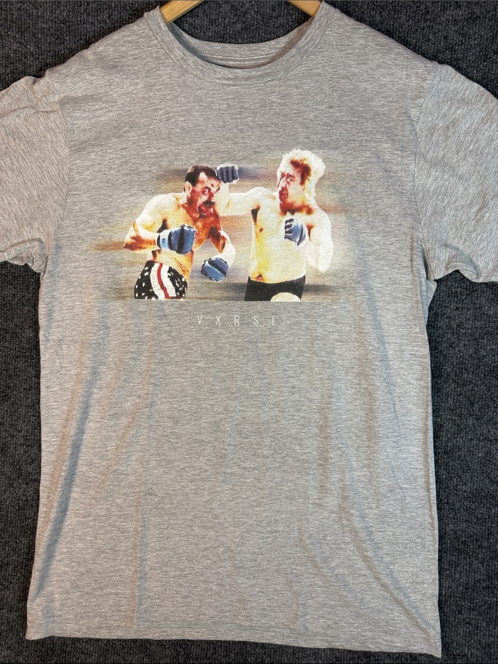 VXRSi Men's Medium MMA Fight Graphic T Shirt Gray Combat Sports Boxing